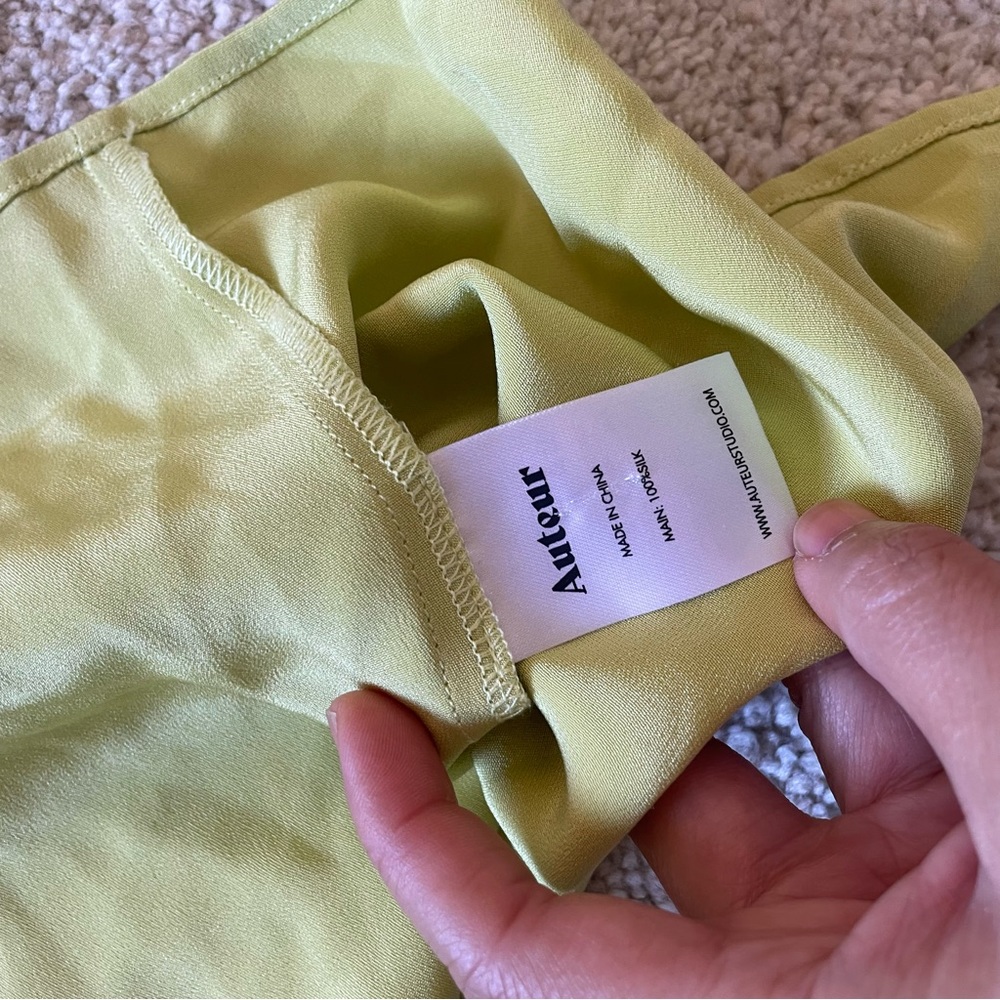 Auteur silk Zippora dress green open back size s - Picture 9 of 15